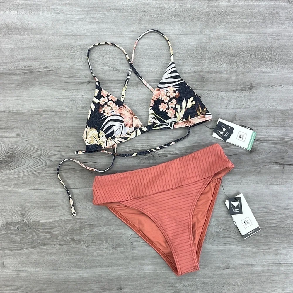 ☀️RIP CURL☀️ PARADISE CALLING X BACK PREMIUM SURF HI WAIST BIKINI SET
